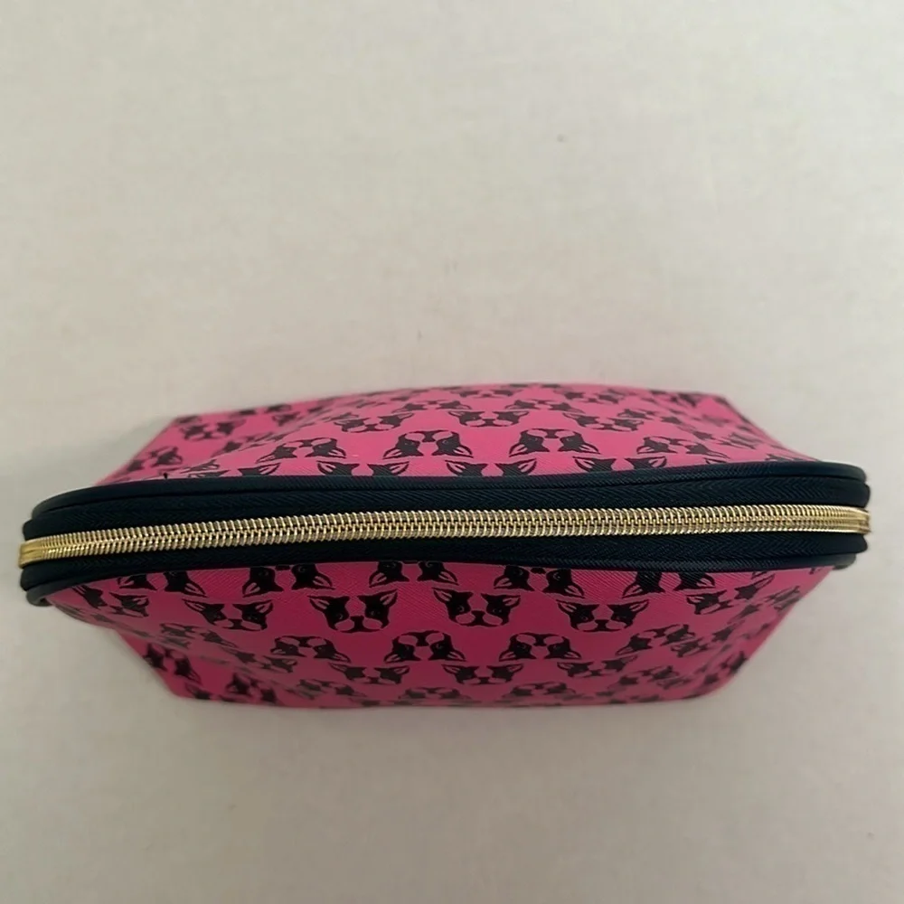 Dabney Lee Cosmetic Toiletries Travel French Bulldog/Boston Terrier Pink & Navy.